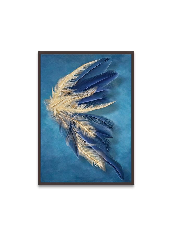 ماركتنا لوحة جدارية قماشية فنية لتزيين الحائط بتصميم عصري مع برواز بني مجوف مقاس 120x80سم قطعة واحدة - Image 2