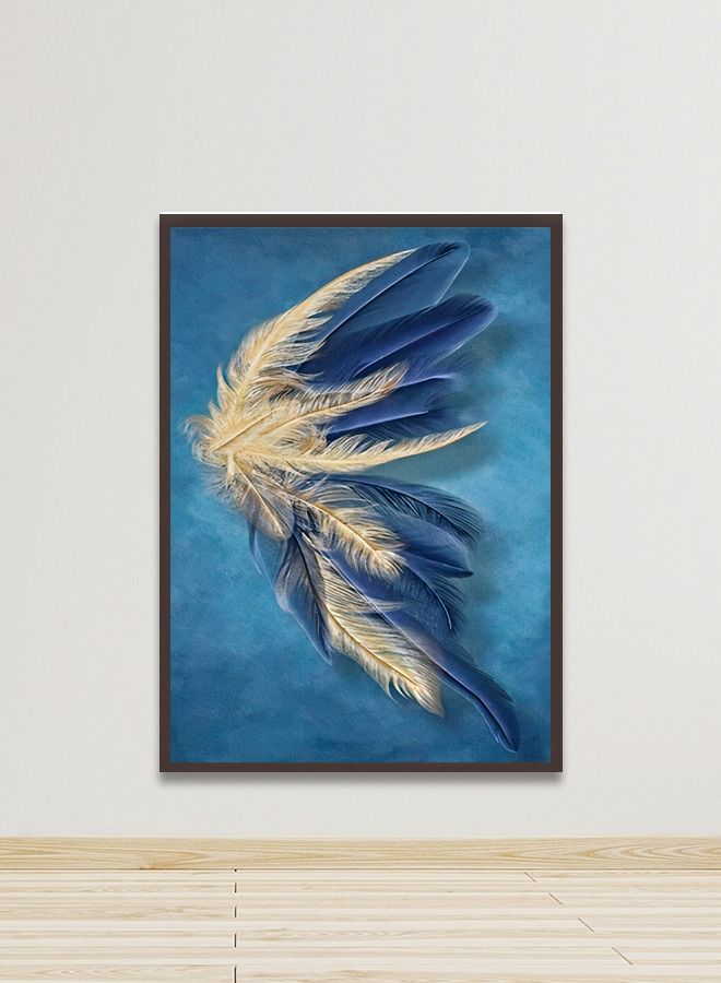 ماركتنا لوحة جدارية قماشية فنية لتزيين الحائط بتصميم عصري مع برواز بني مجوف مقاس 120x80سم قطعة واحدة - Image 1