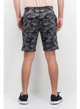 Reebok Men Sportswear Brand Logo Drawstring Training Shorts, Grey Combo  - Image 2