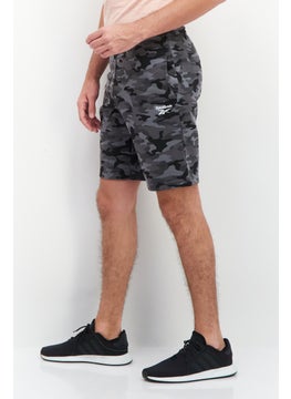 Reebok Men Sportswear Brand Logo Drawstring Training Shorts, Grey Combo  - Image 3