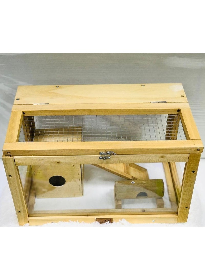 Amazon Pet Natural Wood Hamster and Small Animal House, Wooden Small Pet House - Image 3