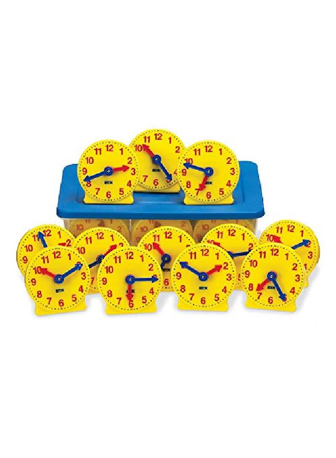 hand2mind Mini Geared Clock Learning Clock Kids Clock Learning Teaching Clock Telling Time Teaching Clock Lean To Tell Time Clock For Kids Learning To Tell Time Clocks For Classroom (Set Of 24) - Image 2