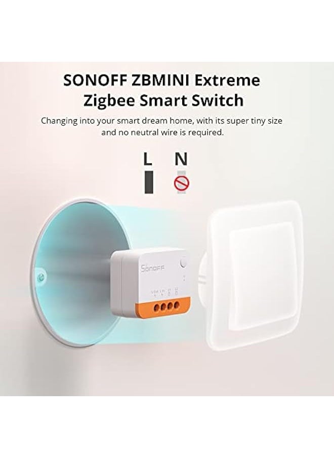 SONOFF ZBMINIL2 Extreme Zigbee Smart Light Switch (2 Way), Works with Alexa, SmartThings Hub, Google Home& ZBBridge-P, ZigBee Hub Required, No Neutral Required  - Image 2