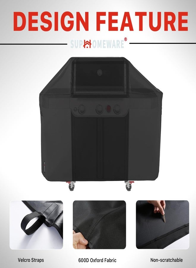 Suphomeware 63 Inch BBQ Grill Cover for New 2022 Weber Genesis 300 Series, Heavy Duty Barbecue Covers Compared to Weber 7757, Black - Image 5