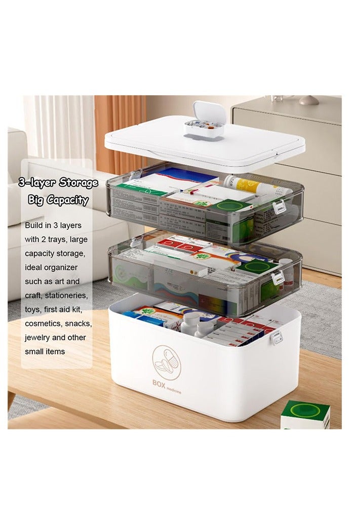 هومستر سعة كبيرة متعددة الطبقات تصنيف دائم صندوق التخزين المحمول، ضروري للمنزل والسفر، صندوق التخزين الشفاف - سهل التنظيف، مناسبة لمنظمة صندوق حبوب، لوازم المكتب، لوازم الخياطة، لوازم الحمام تخزين صندوق - Image 5