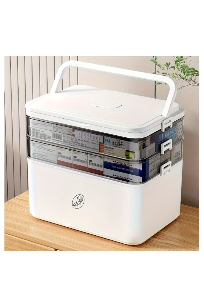 هومستر سعة كبيرة متعددة الطبقات تصنيف دائم صندوق التخزين المحمول، ضروري للمنزل والسفر، صندوق التخزين الشفاف - سهل التنظيف، مناسبة لمنظمة صندوق حبوب، لوازم المكتب، لوازم الخياطة، لوازم الحمام تخزين صندوق - Image 1