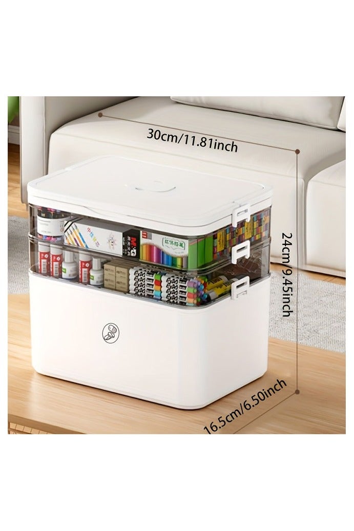 هومستر سعة كبيرة متعددة الطبقات تصنيف دائم صندوق التخزين المحمول، ضروري للمنزل والسفر، صندوق التخزين الشفاف - سهل التنظيف، مناسبة لمنظمة صندوق حبوب، لوازم المكتب، لوازم الخياطة، لوازم الحمام تخزين صندوق - Image 2
