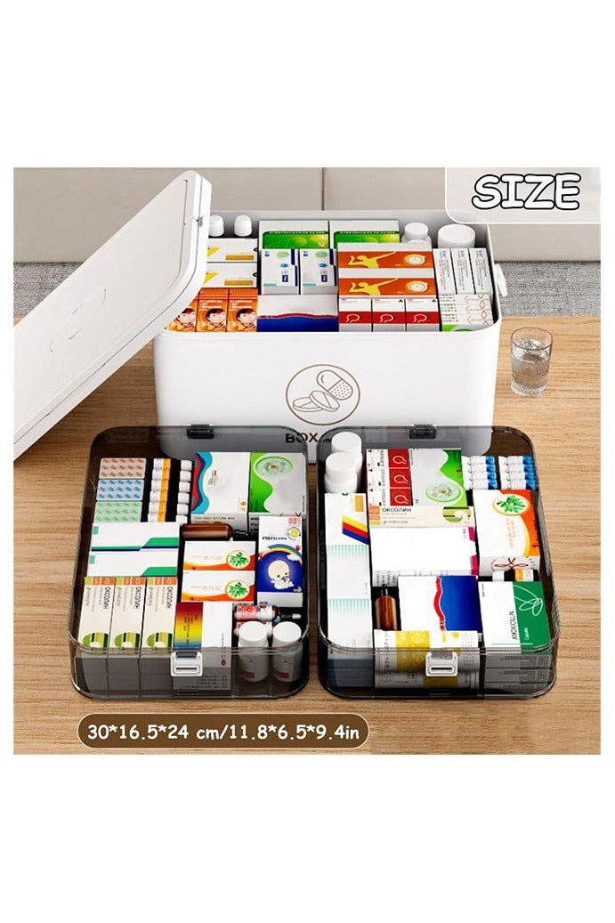 هومستر سعة كبيرة متعددة الطبقات تصنيف دائم صندوق التخزين المحمول، ضروري للمنزل والسفر، صندوق التخزين الشفاف - سهل التنظيف، مناسبة لمنظمة صندوق حبوب، لوازم المكتب، لوازم الخياطة، لوازم الحمام تخزين صندوق - Image 3