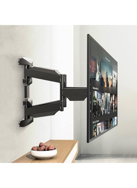 Adjustable Mobile TV Stand for 55 to 85 Inch Screens – Heavy Duty – Black