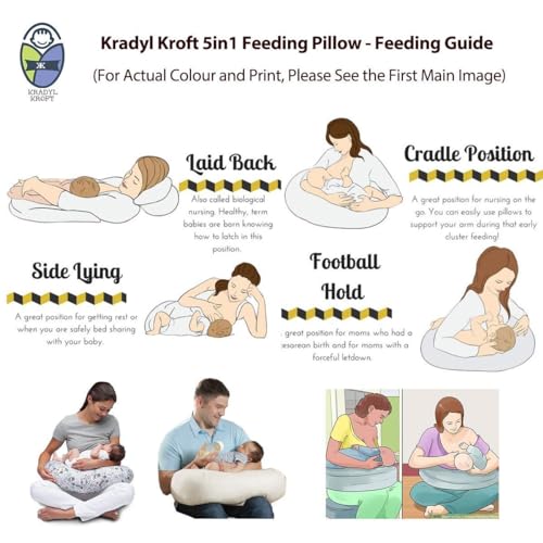 Kradyl Kroft 5in1 Baby Feeding Pillow with 100% Cotton Removable Cover | Breastfeeding Pillow | Nursing Pillow with Belt and Hoop (Van Gogh) - Image 4