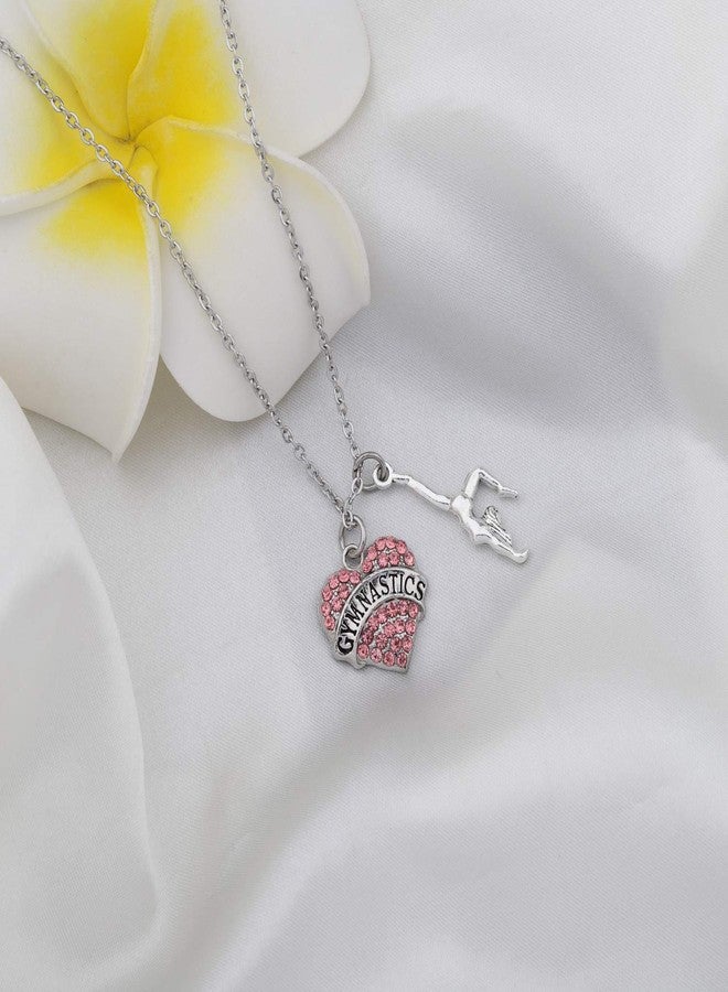 Gzrlyf Gymnast Necklace and Earrings Set Gymnastics Gifts for Gymnast Gymnastics Coach (heart necklace) - Image 4