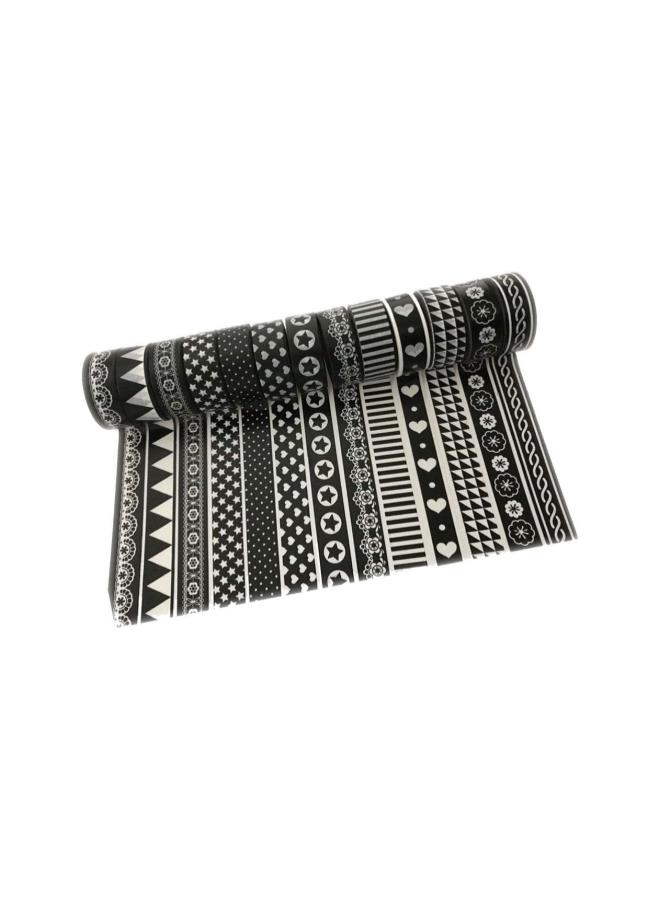 klarako 1 PC Washi Tape Set DIY Gift Wrapping Sticker Tape Scrapbooking Craft Sticky Adhesive Paper Masking Tape Black White Printed (Random Color) - Image 2