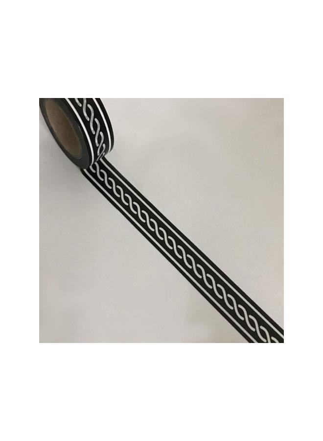 klarako 1 PC Washi Tape Set DIY Gift Wrapping Sticker Tape Scrapbooking Craft Sticky Adhesive Paper Masking Tape Black White Printed (Random Color) - Image 5