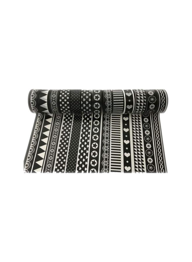 klarako 1 PC Washi Tape Set DIY Gift Wrapping Sticker Tape Scrapbooking Craft Sticky Adhesive Paper Masking Tape Black White Printed (Random Color) - Image 1