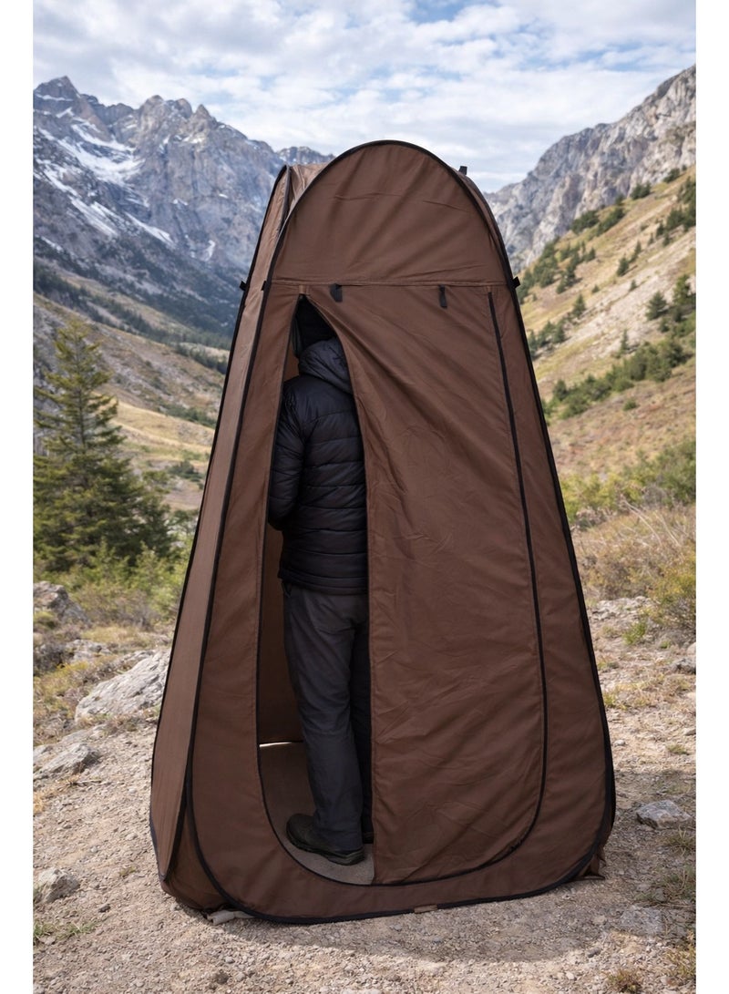 Waterproof portable shower tent – ​​chocolate brown - Image 3