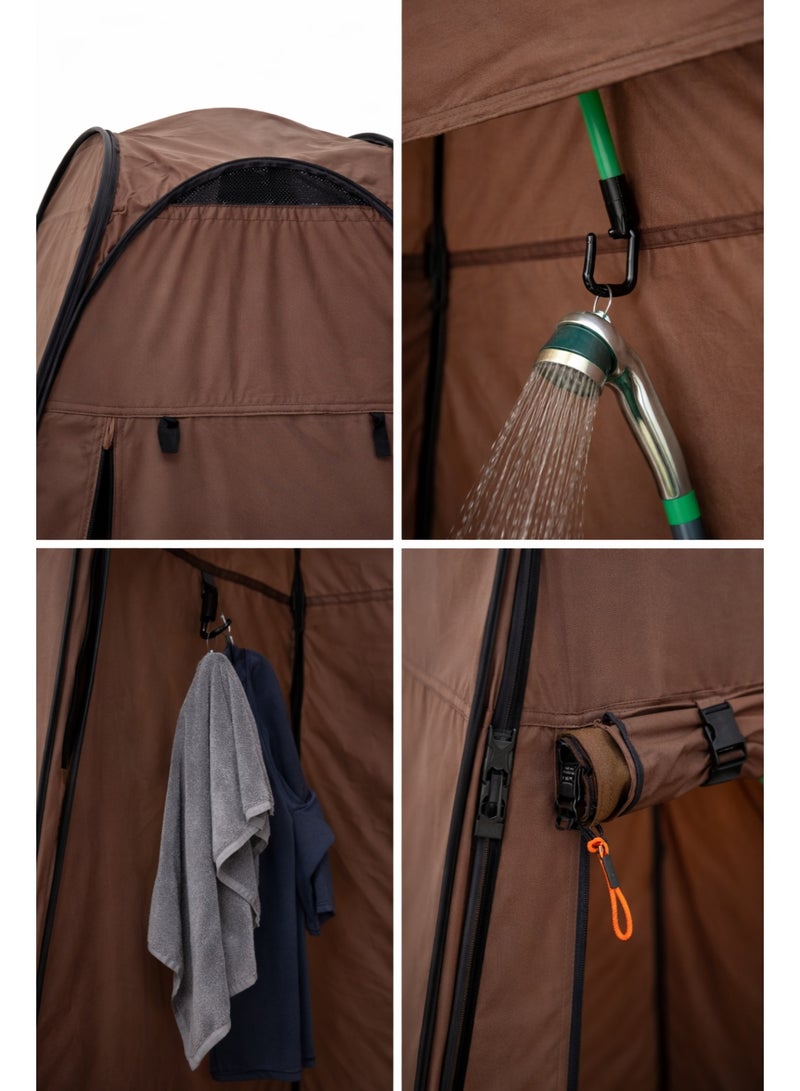 Waterproof portable shower tent – ​​chocolate brown - Image 5