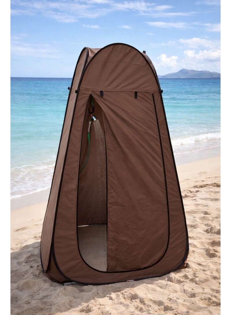 Waterproof portable shower tent – ​​chocolate brown - Image 2