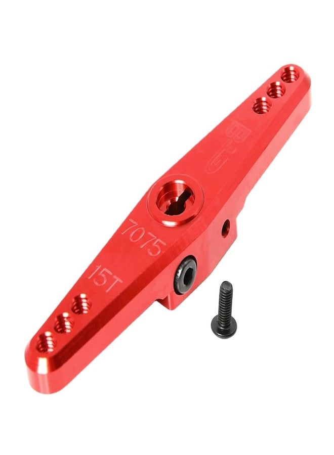 GTBRacing CNC Aluminum 7075-T6 15T Steering Servo Arm for 1/5 RC Car Losi DBXL-E 2.0 Upgrade Part (7075 Red) - Image 2