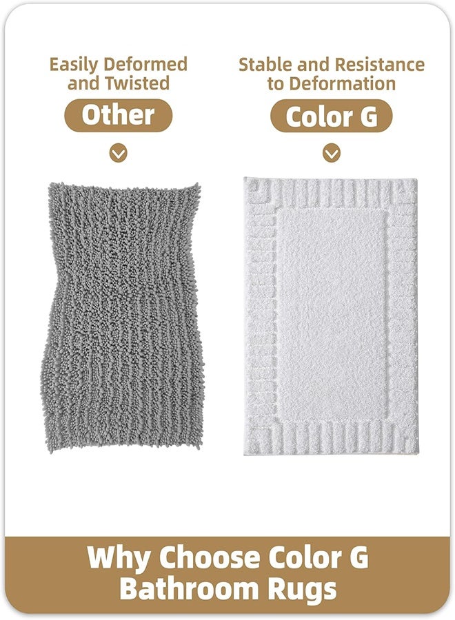 Geometric Pattern Large Non-Slip Bathroom Rug (24" X 36") – Absorbent White Bath Mat; Soft Rug Suitable For Bathroom Floors, Showers, Bathtubs, And Laundry Rooms - Image 4