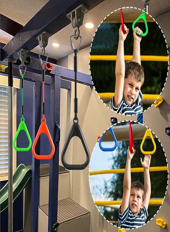 PELLOR Gymnastic Ring, Ninja Rings, Monkey Bars Adjustable Children's Home Gym Equipment, Pull Up Rings Sets for Workout Bodyweight Fitness Training - Image 2