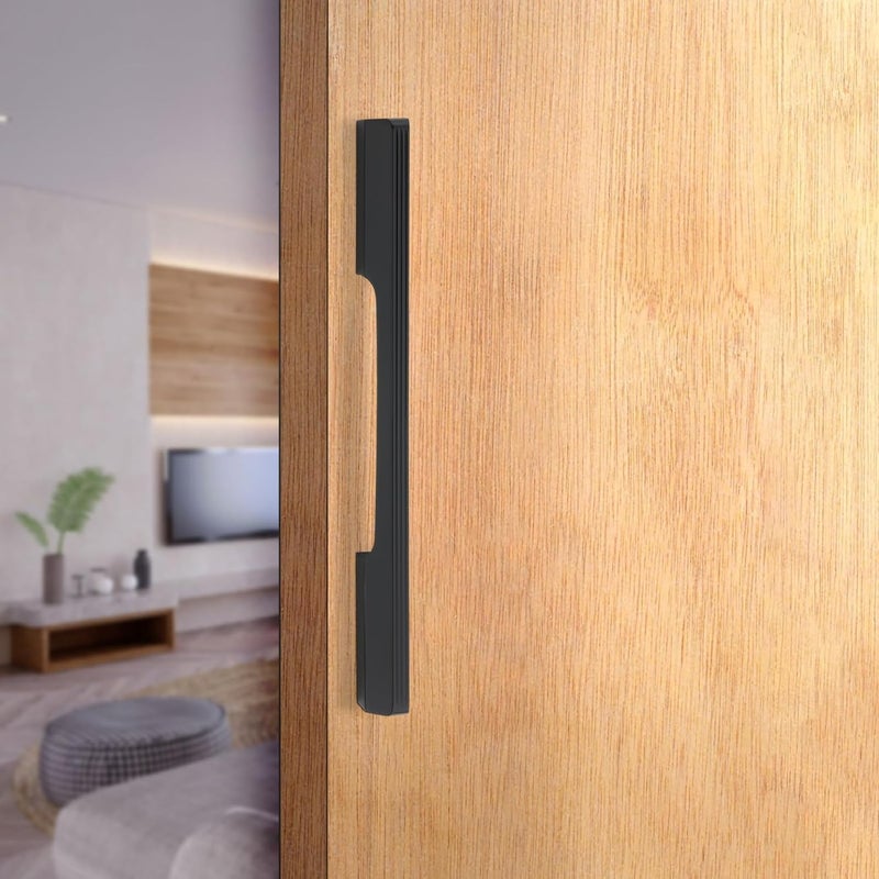 HARMONUS Fancy Aluminium Kitchen Cabinet HandlePull HandleDoor HandleDrawer HandleGlossy Black Finish Aluminium Alloy 18 INCH 5 PCS HCBLACKSAC35518 INCH - Image 2