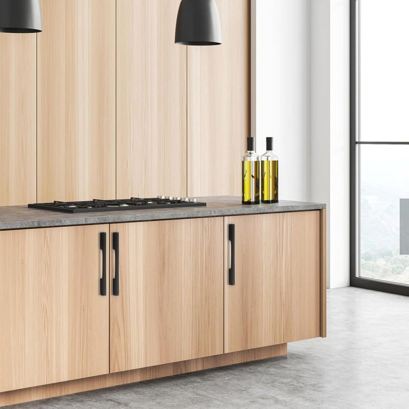 HARMONUS Fancy Aluminium Kitchen Cabinet HandlePull HandleDoor HandleDrawer HandleGlossy Black Finish Aluminium Alloy 18 INCH 5 PCS HCBLACKSAC35518 INCH - Image 3