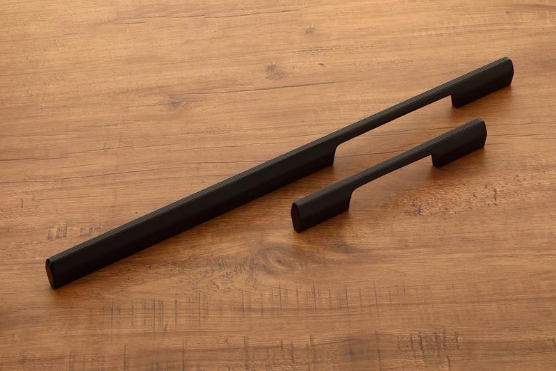 HARMONUS Fancy Aluminium Kitchen Cabinet HandlePull HandleDoor HandleDrawer HandleGlossy Black Finish Aluminium Alloy 18 INCH 5 PCS HCBLACKSAC35518 INCH - Image 5