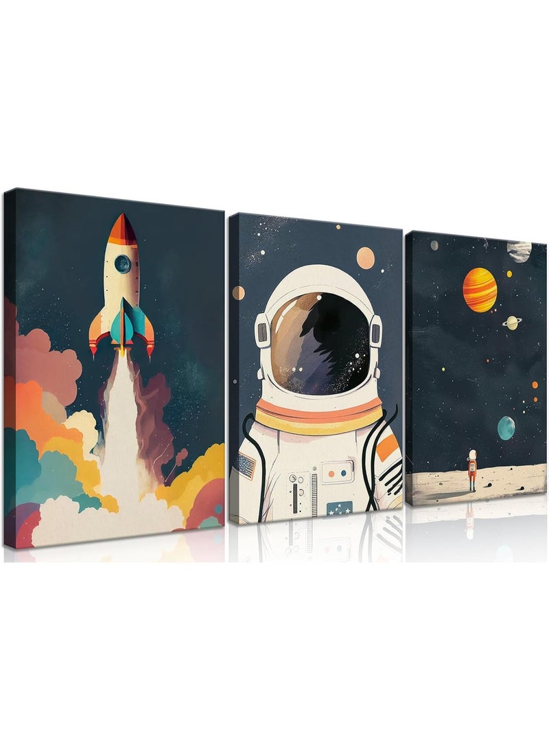 موان تابلوه حائط اطفال 3 قطع 30×40 سم لكل قطعة - سمك 30 مم - طباعة ديجيتال بطبقة UV - لاصق ذاتي سهل التركيب- خامات امنه - Image 4