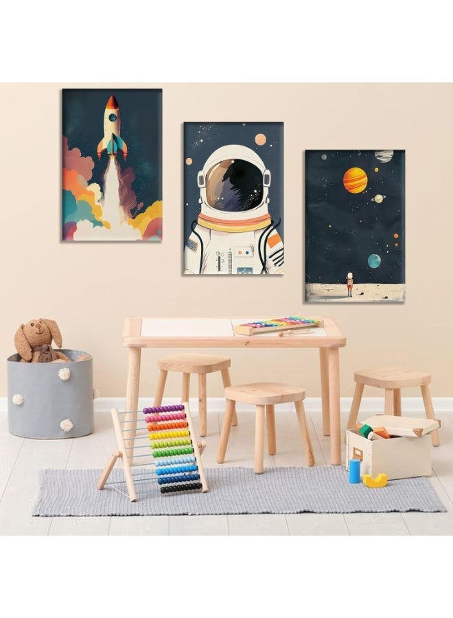 موان تابلوه حائط اطفال 3 قطع 30×40 سم لكل قطعة - سمك 30 مم - طباعة ديجيتال بطبقة UV - لاصق ذاتي سهل التركيب- خامات امنه - Image 5