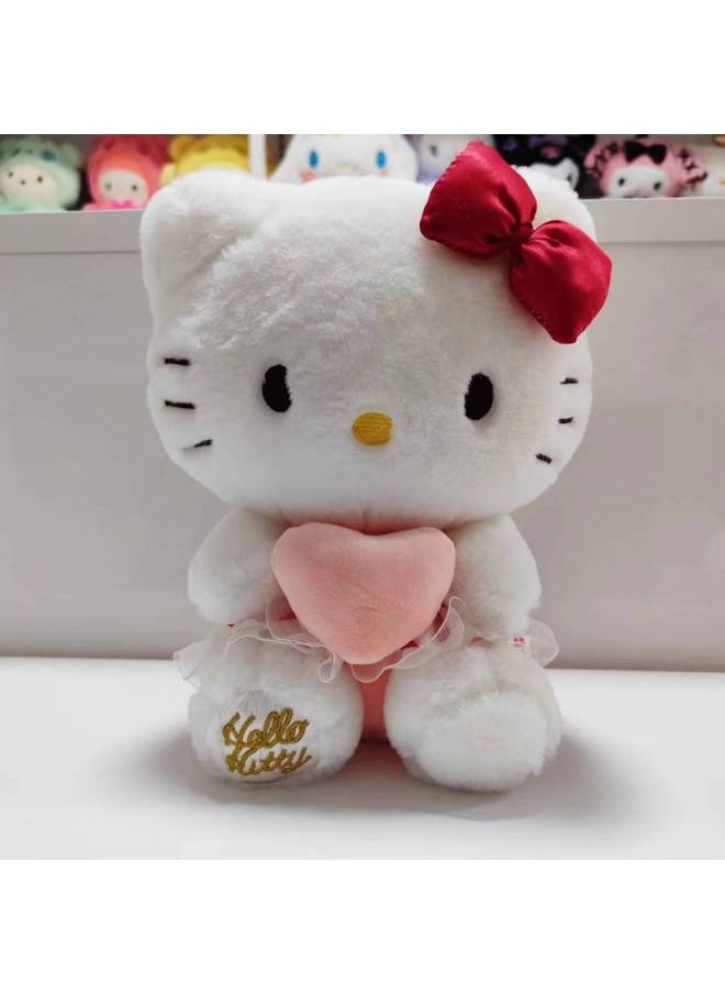 Generic - Hello Kitty Plush Toy Doll Cute Love KT Cat Doll Pillow For Girls' Girlfriends Birthday Gift-Specifications:25cm-Color:powder Skirt Kt - Image 1