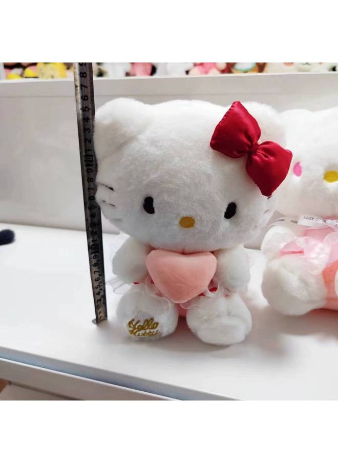 Generic - Hello Kitty Plush Toy Doll Cute Love KT Cat Doll Pillow For Girls' Girlfriends Birthday Gift-Specifications:25cm-Color:powder Skirt Kt - Image 1