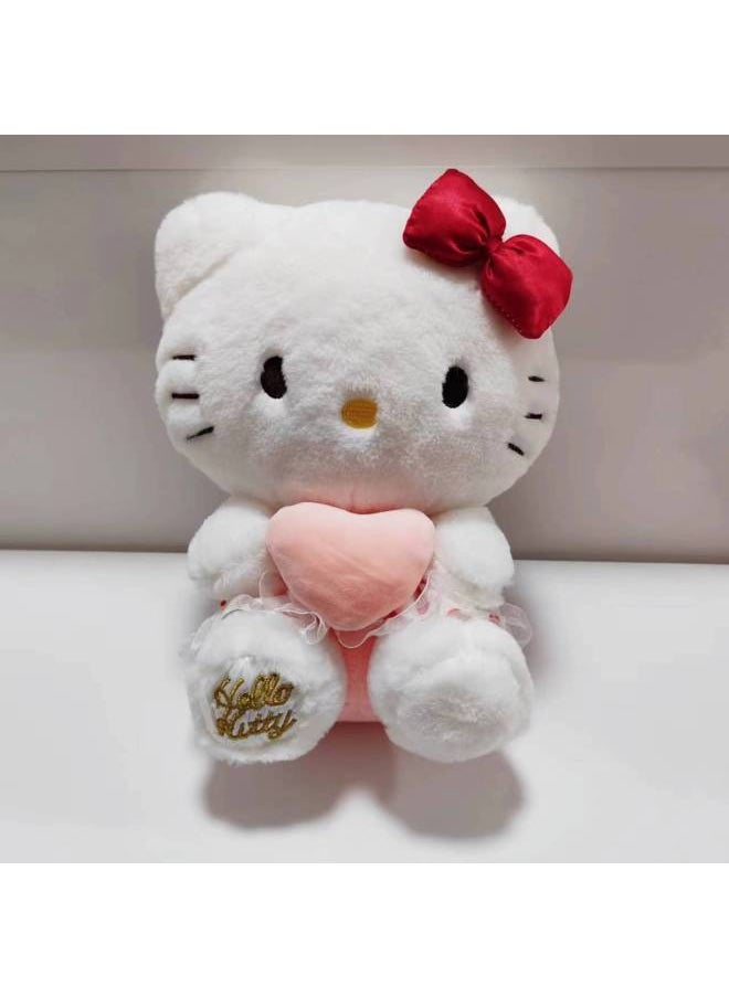 Generic - Hello Kitty Plush Toy Doll Cute Love KT Cat Doll Pillow For Girls' Girlfriends Birthday Gift-Specifications:25cm-Color:powder Skirt Kt - Image 1