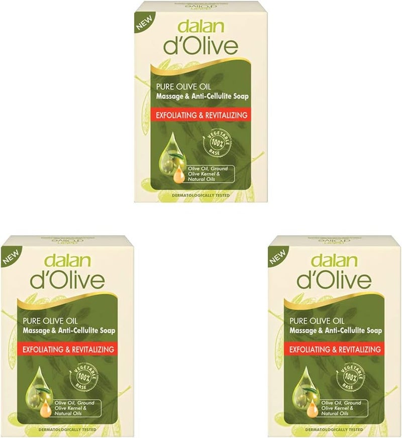صابون دالان د أوليف زيت الزيتون النقي للتدليك مضاد للسيلوليت 150 جرام عبوة من 3