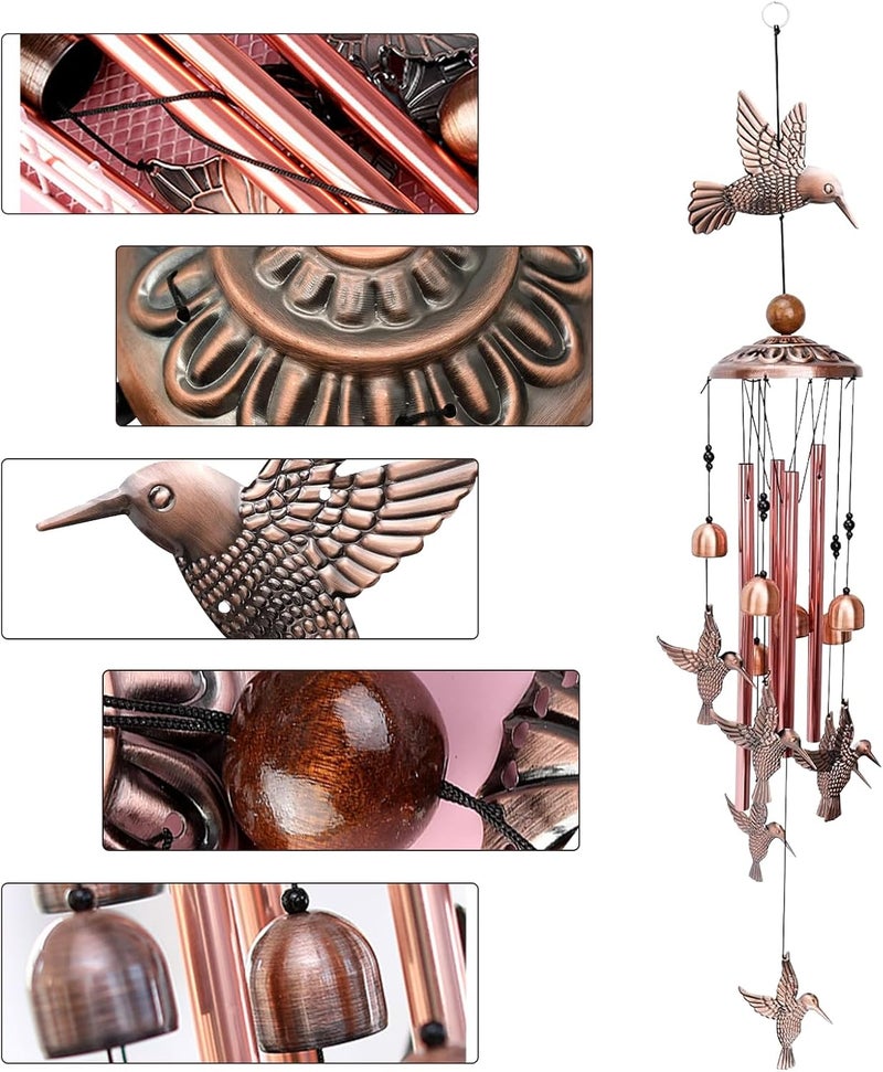Wind Chimes for Outside, Metal Memorial Wind Chimes with S Hook for Home Patio Porch Garden or Backyard Outdoor Decor-Ideal Gift for Women (Bird) - Image 2