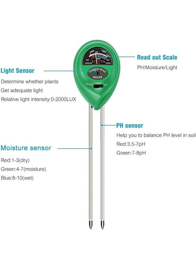 SKY-TOUCH - Soil Ph Meter 3 In 1 Soil Moisture Light Ph Gardening Test Tool Test For Garden Farm Lawn Indoor And Outdoor No Battery Needed - Image 1