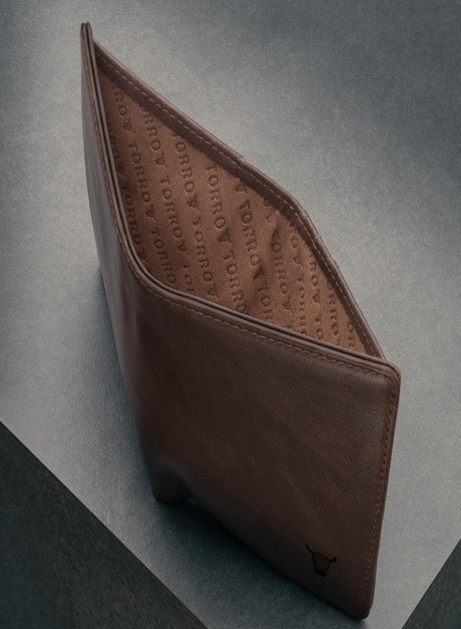 TORRO Genuine USA Leather Men’s Billfold Wallet [RFID Blocking] [5 Credit Card Slots] [1 Microfibre Lined Cash Compartment] [Slim Profile] [Bifold], Dark Brown, Slim Bi-Fold, Classic - Image 3