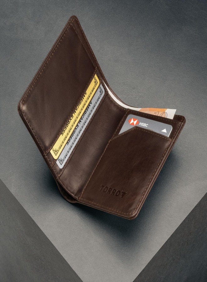 TORRO Genuine USA Leather Men’s Billfold Wallet [RFID Blocking] [5 Credit Card Slots] [1 Microfibre Lined Cash Compartment] [Slim Profile] [Bifold], Dark Brown, Slim Bi-Fold, Classic - Image 2