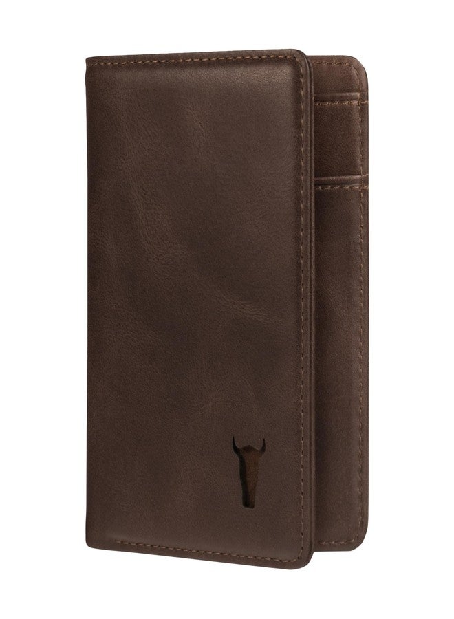 TORRO Genuine USA Leather Men’s Billfold Wallet [RFID Blocking] [5 Credit Card Slots] [1 Microfibre Lined Cash Compartment] [Slim Profile] [Bifold], Dark Brown, Slim Bi-Fold, Classic - Image 1