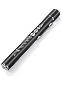 Ant Pocket Pen Clip Torch, USB Rechargeable LED Pen Ligh, Mini Flashlight with 2 LED Sources, Reusable LED Penlight for Students Doctors Nurses, Black  - Image 1