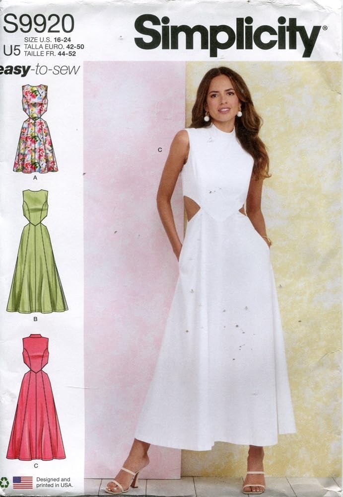 Simplicity SS9920U5 Easy to Make Misses' Dress Sewing Pattern Packet, Design Code S9920, Sizes 16-18-20-22-24
