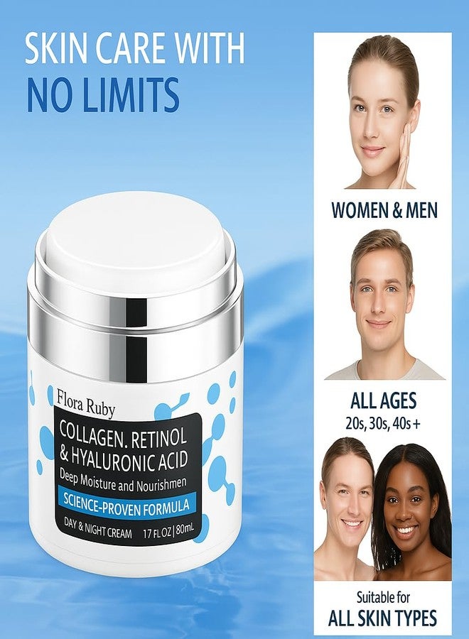 FLORA RUBY Anti-Aging Face Moisturizer Cream. Infused with Collagen, Retinol, and Hyaluronic Acid, this daily moisturizer targets your face, and neck for a smoother, firmer appearance. 1.7 fl. oz. - Image 4