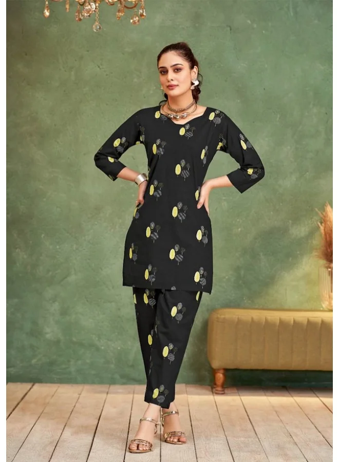 أميا DESIGNER-COTTON-PRINTED-INDO-WESTERN-COORD-SET