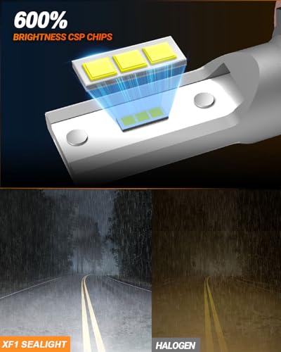 SEALIGHT مصباح ضباب LED SEALIGHT H11، سطوع عالي 600% عمر افتراضي 50000 ساعة مصابيح ضباب H16 H8 مصابيح ضباب H11 LED، 6500K أبيض بارد اختراق قوي، توصيل وتشغيل، عبوة من 2 - Image 3