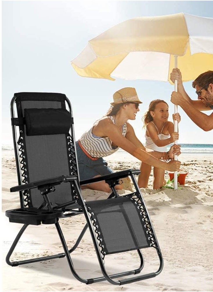 CityRiya-Long - Camping Chair Foldable Reclining Lounge Chair Outdoor Beach Chair Relaxing Chair Modern Leisure Recliner Chair Comfortable Sun Loungers Side Garden Chair for Patio Balcony Pool Garden - Image 1