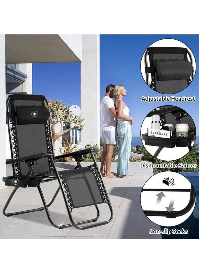 CityRiya-Long - Camping Chair Foldable Reclining Lounge Chair Outdoor Beach Chair Relaxing Chair Modern Leisure Recliner Chair Comfortable Sun Loungers Side Garden Chair for Patio Balcony Pool Garden - Image 1