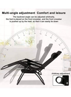 CityRiya-Long Camping Chair Foldable Reclining Lounge Chair Outdoor Beach Chair Relaxing Chair Modern Leisure Recliner Chair Comfortable Sun Loungers Side Garden Chair for Patio Balcony Pool Garden  - Image 5