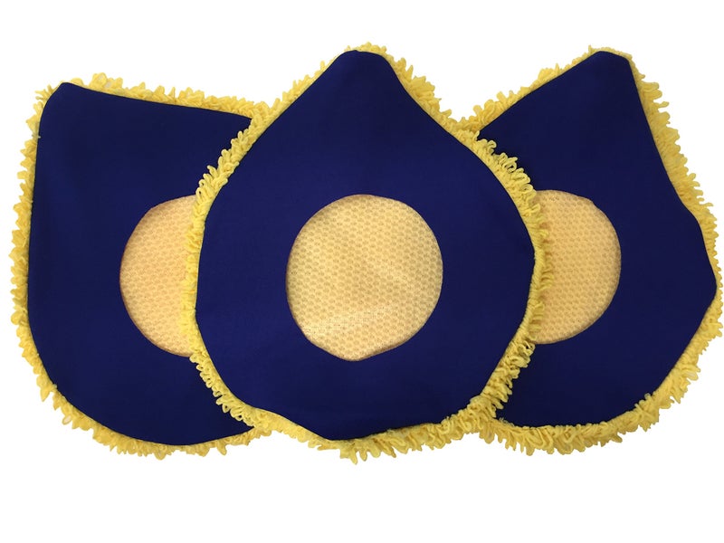 CHOMP! Microfiber Mop Refill Pack: 5 Minute CleanWalls 3-pak Yellow Reusable Washable Wall Washer, Ceiling Cleaner and Baseboard Duster - Dry Dust / Wet Wash Pads - Image 1