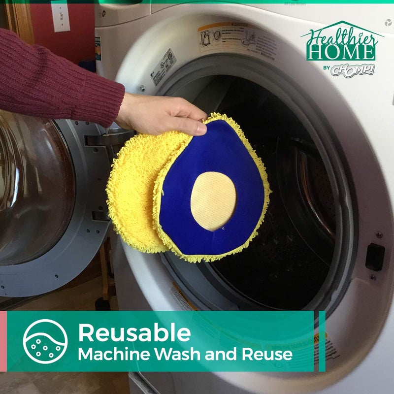 CHOMP! Microfiber Mop Refill Pack: 5 Minute CleanWalls 3-pak Yellow Reusable Washable Wall Washer, Ceiling Cleaner and Baseboard Duster - Dry Dust / Wet Wash Pads - Image 5