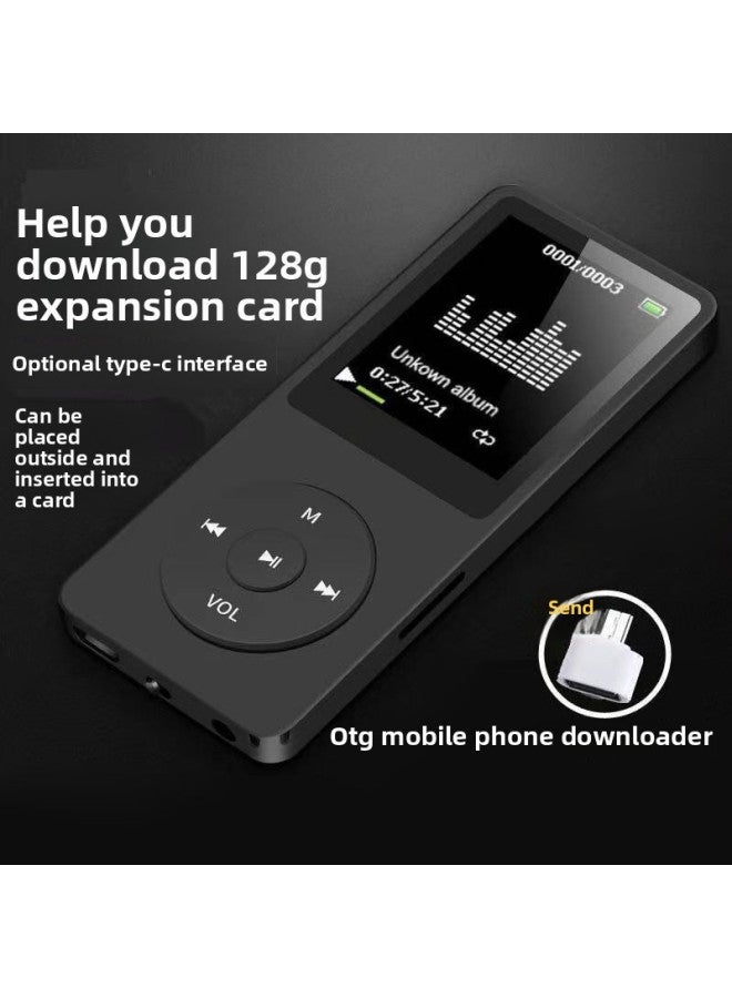 Thin Mp3 Player Music Walkman Non MP4 Students English Listening MP3 Portable No Screen Cute-Body Color:Black-Memory Capacity:External + Full Set Of Accessories + 32g Memory Card  - Image 2