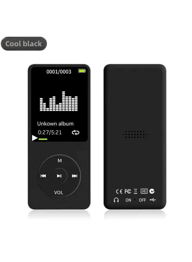 Thin Mp3 Player Music Walkman Non MP4 Students English Listening MP3 Portable No Screen Cute-Body Color:Black-Memory Capacity:External + Full Set Of Accessories + 32g Memory Card  - Image 1